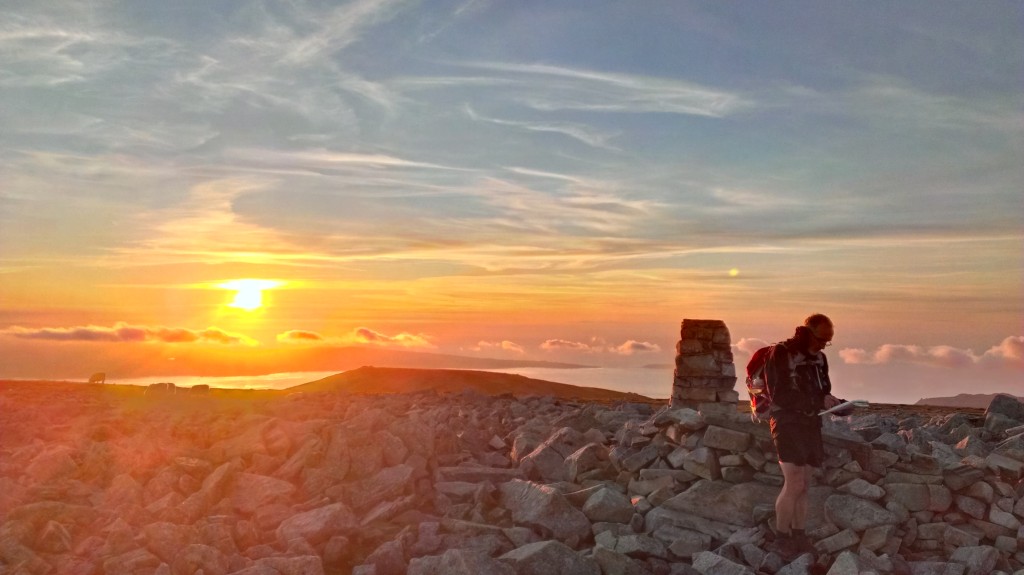 Sunset from Foel-Fras - Welsh 3000s completed