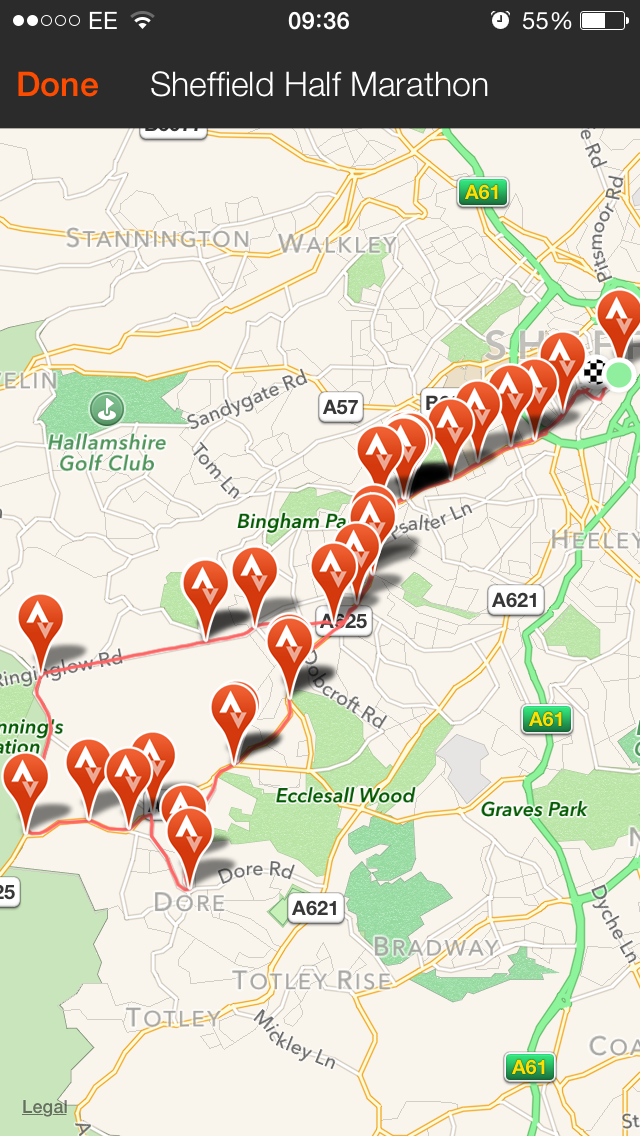 Sheffield Half Marathon Route